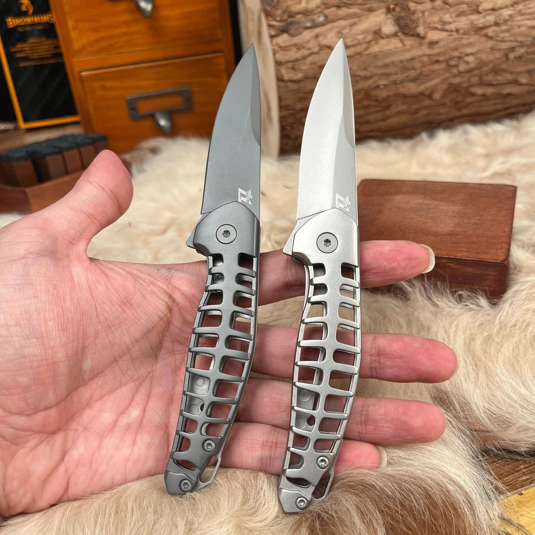 S30V Powder Steel Folding Knife – Fishbone Skeleton Design EDC