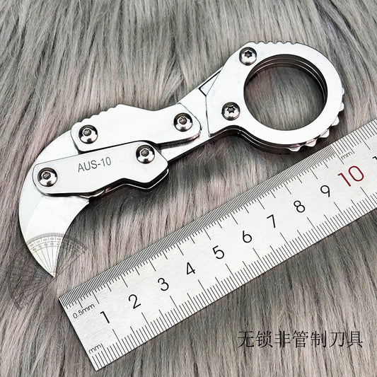 AUS-10 Compact Hook Knife – Precision EDC with Ergonomic Grip