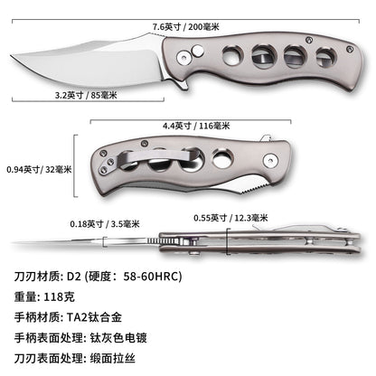 TFK03 - Titanium D2 Folding Knife – Precision, Strength & Style