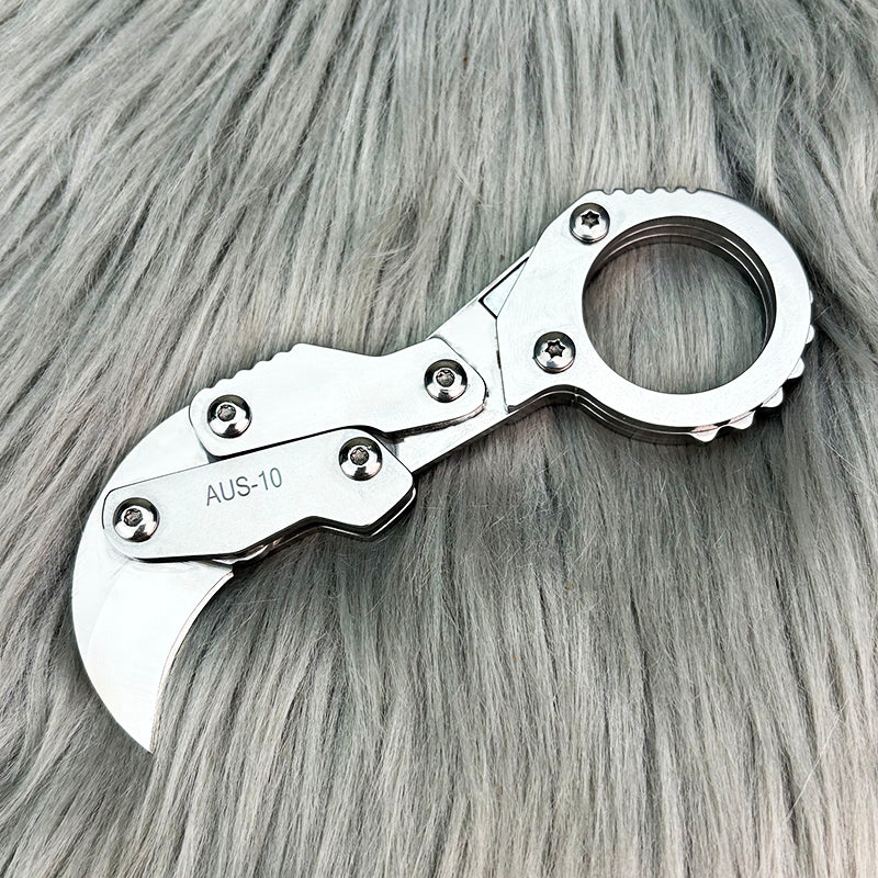 AUS-10 Compact Hook Knife – Precision EDC with Ergonomic Grip