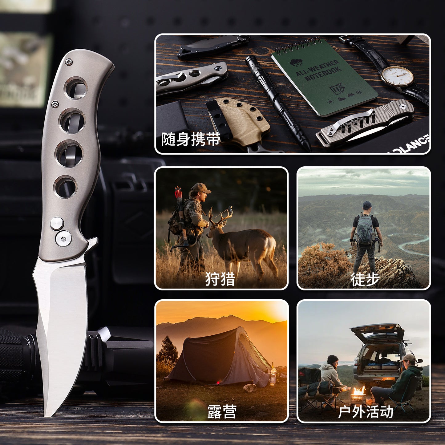 TFK03 - Titanium D2 Folding Knife – Precision, Strength & Style