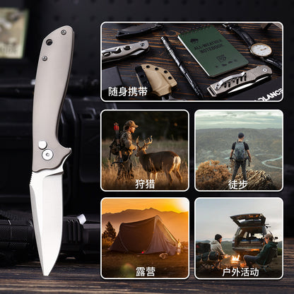 TFK01 - Titanium Alloy Folding Knife with D2 Blade – EDC Pocket Knife