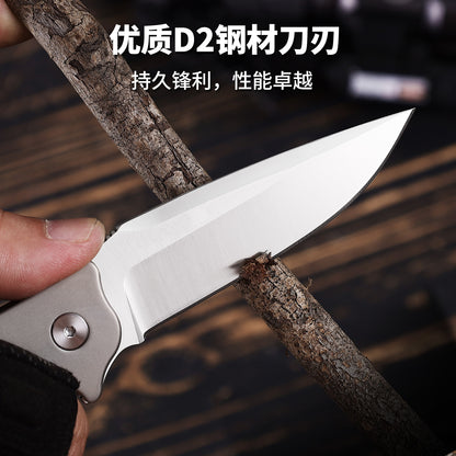 TFK01 - Titanium Alloy Folding Knife with D2 Blade – EDC Pocket Knife