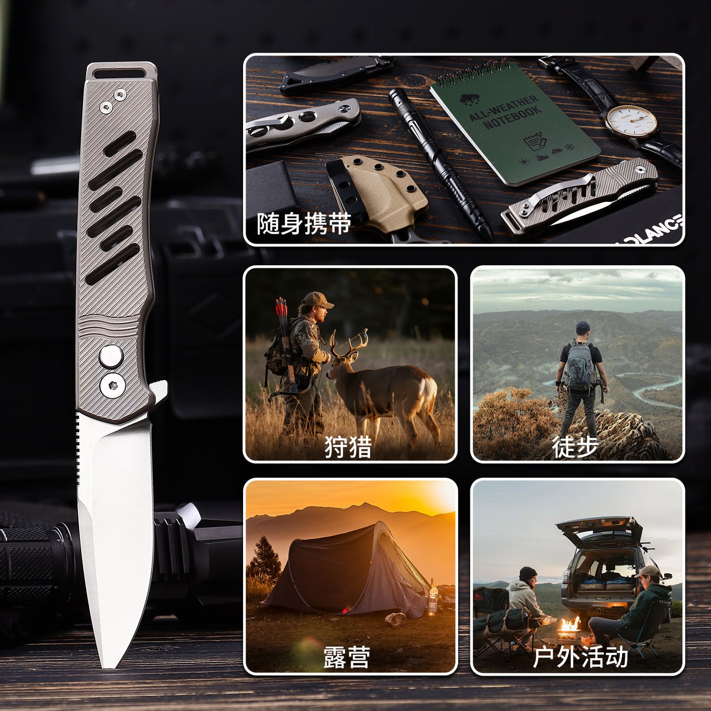 TFK02 - Premium Titanium Alloy Folding Knife – D2 Blade