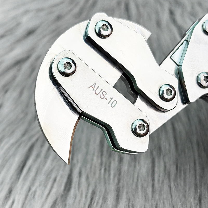 AUS-10 Compact Hook Knife – Precision EDC with Ergonomic Grip