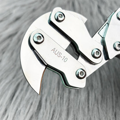 AUS-10 Compact Hook Knife – Precision EDC with Ergonomic Grip