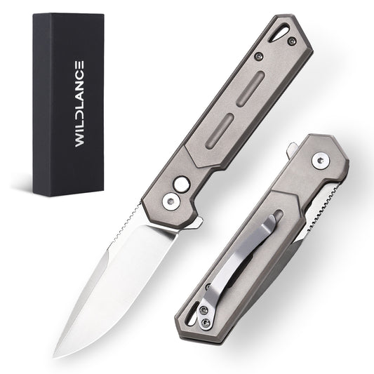 TFK04 - Titanium Alloy Folding Knife – D2 Blade, EDC Pocket Knife