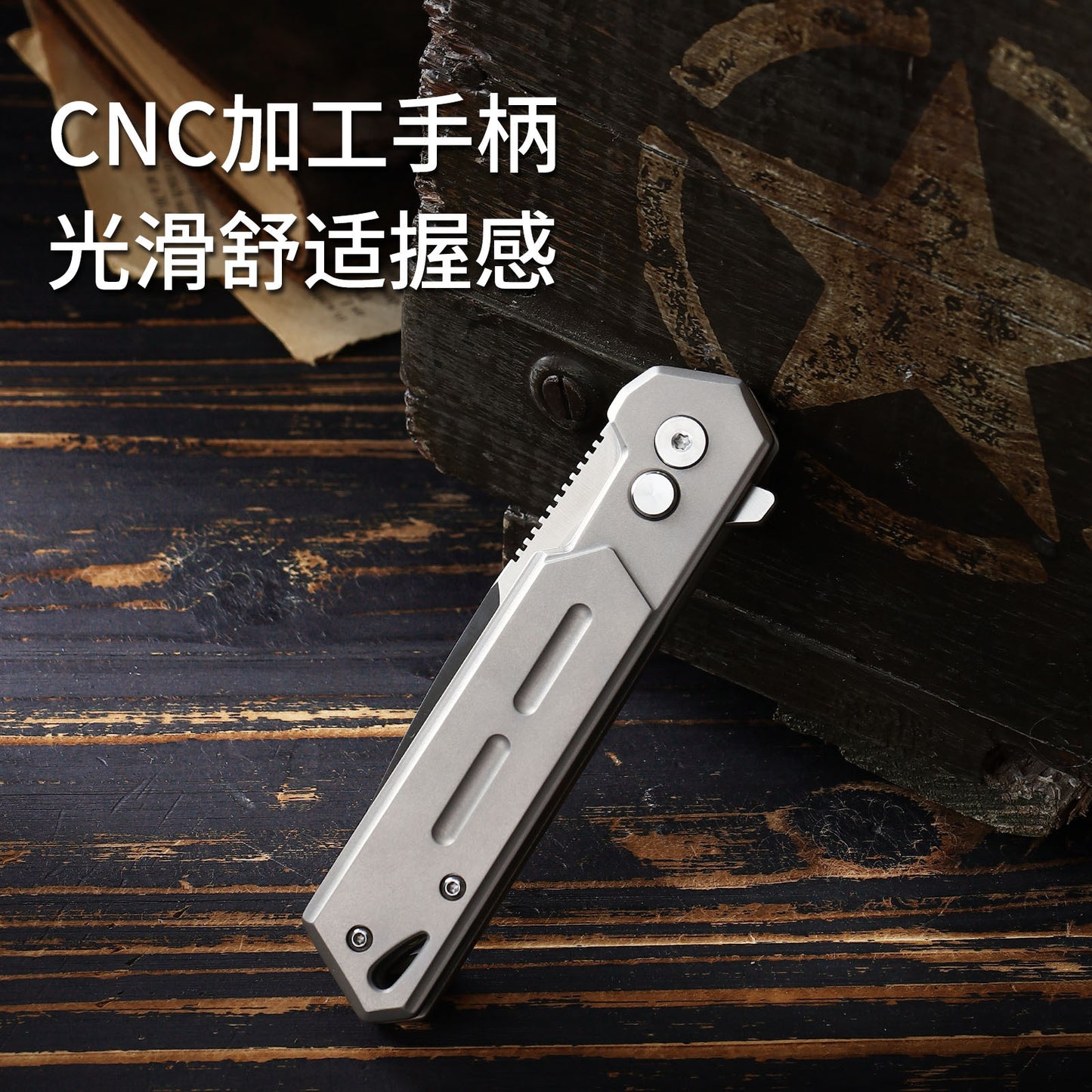 TFK04 - Titanium Alloy Folding Knife – D2 Blade, EDC Pocket Knife